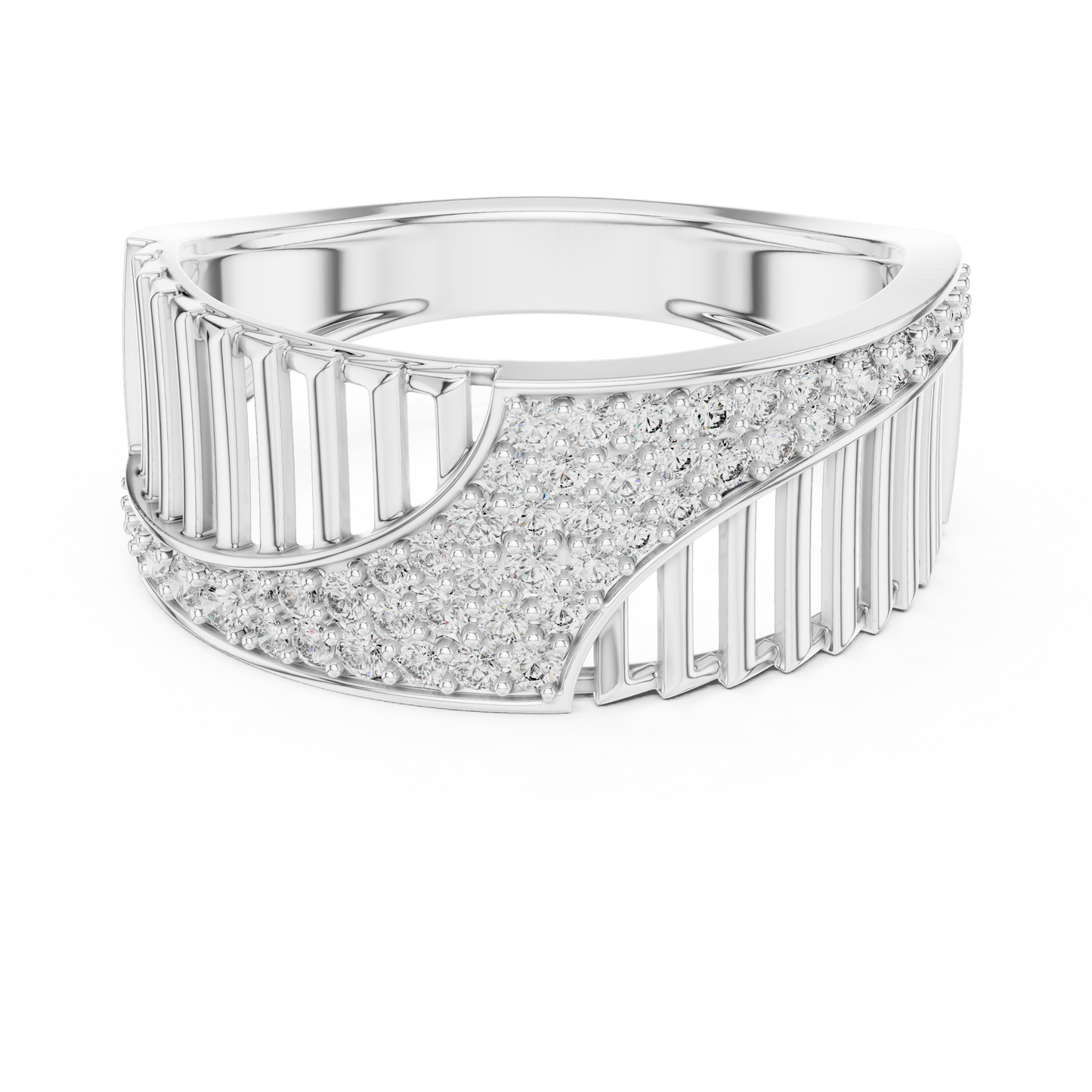 Round Pave Lab Grown Diamond Ring