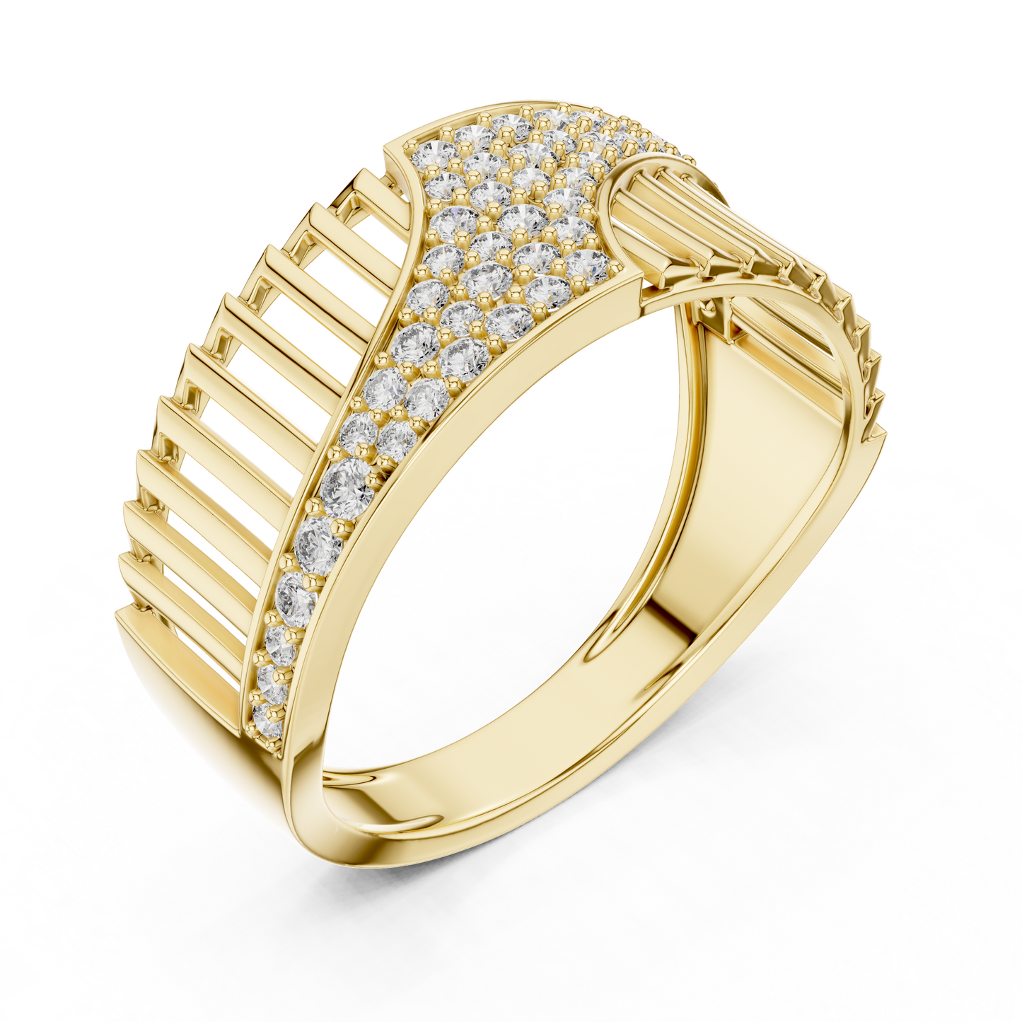Round Pave Lab Grown Diamond Ring
