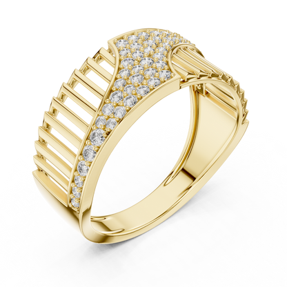 Round Pave Lab Grown Diamond Ring