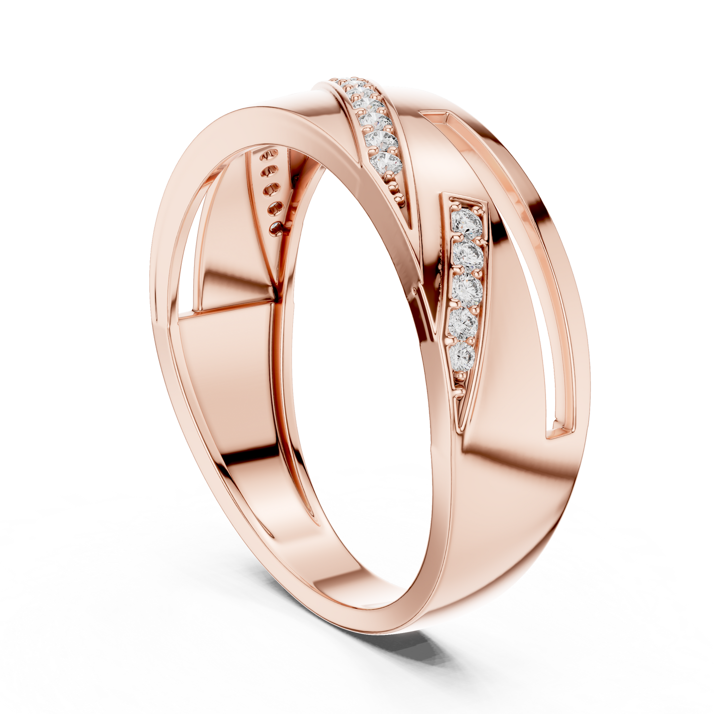 Round Side Stone Lab Grown Diamond Ring