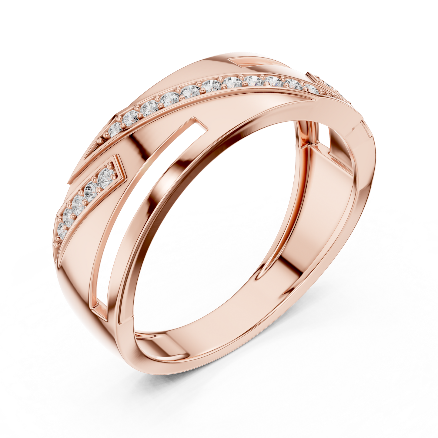 Round Side Stone Lab Grown Diamond Ring