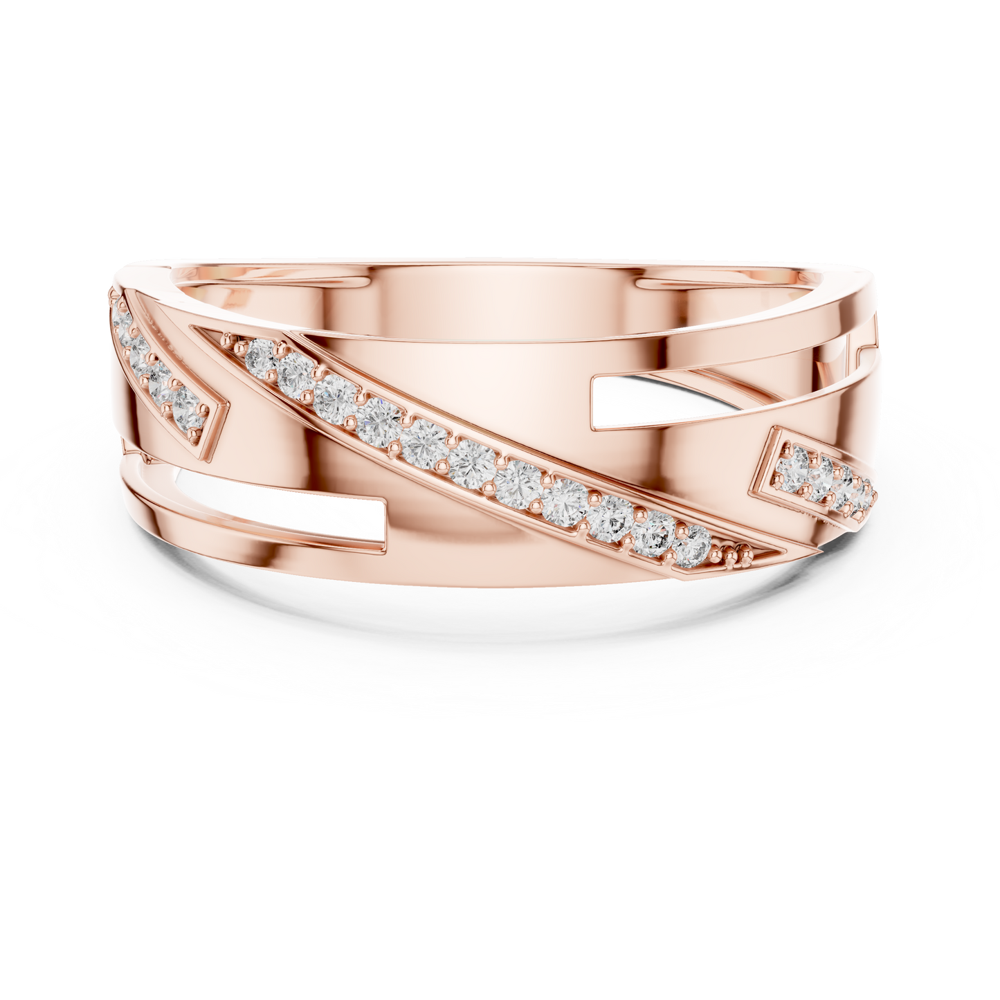 Round Side Stone Lab Grown Diamond Ring
