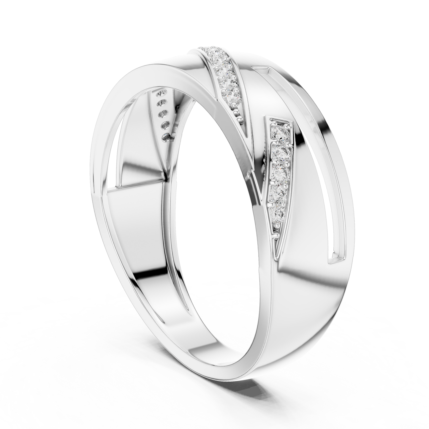 Round Side Stone Lab Grown Diamond Ring