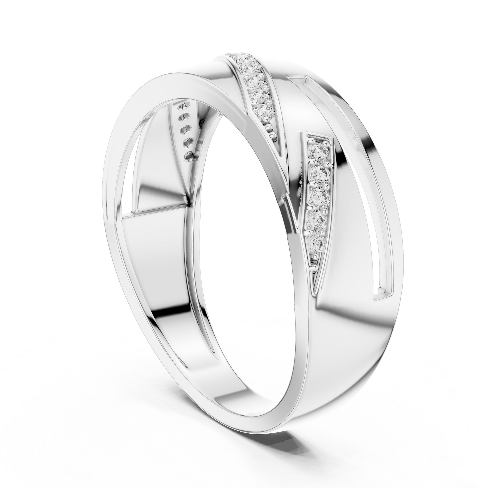 Round Side Stone Lab Grown Diamond Ring