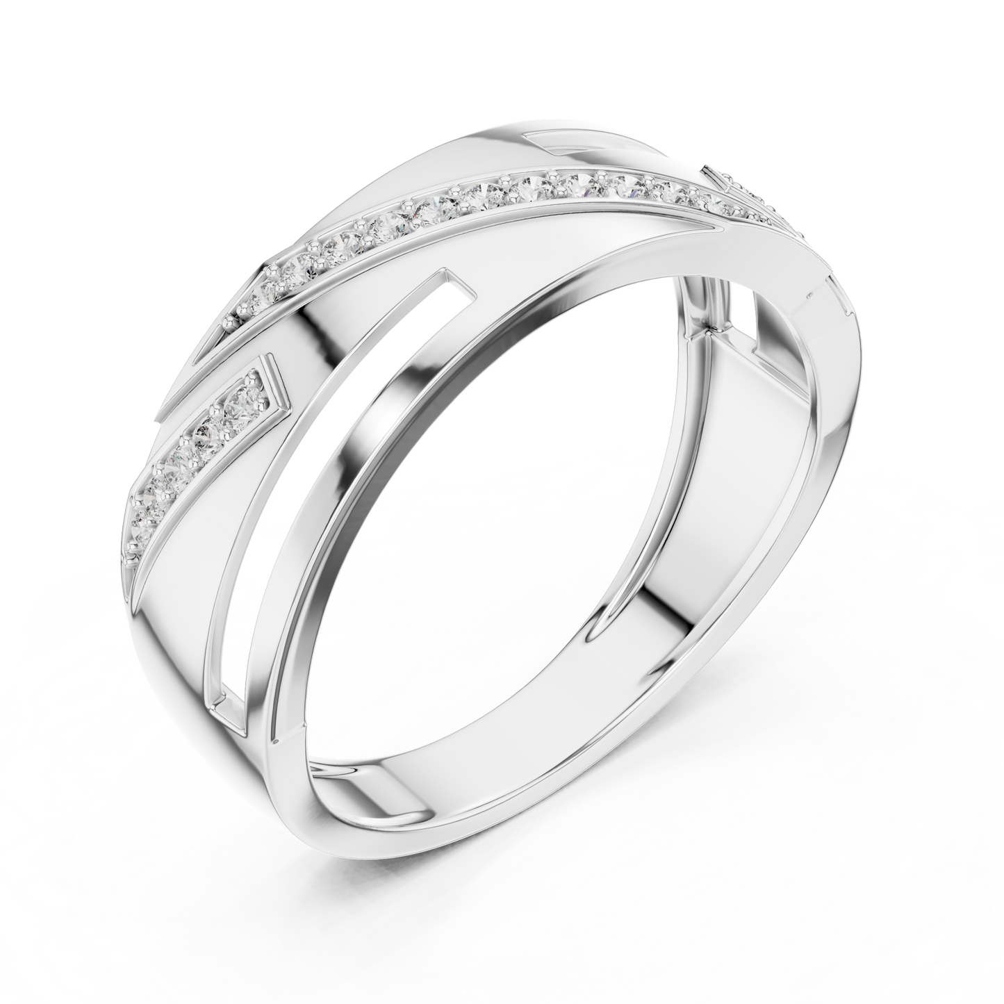 Round Side Stone Lab Grown Diamond Ring