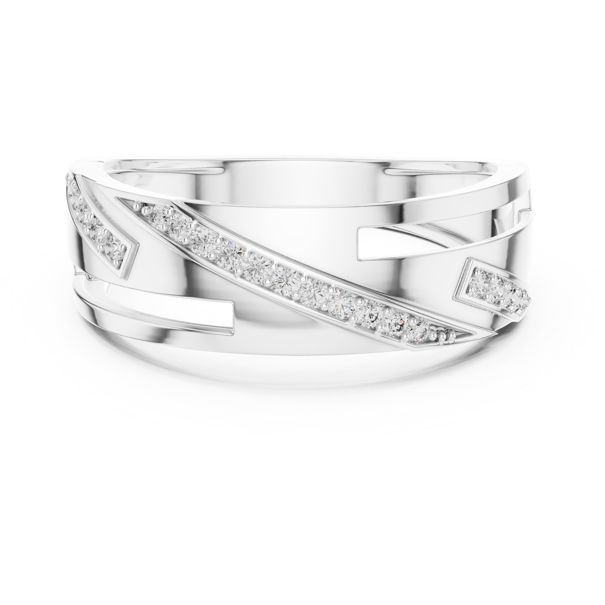 Round Side Stone Lab Grown Diamond Ring