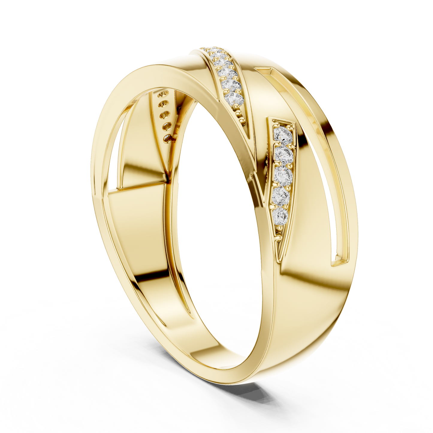 Round Side Stone Lab Grown Diamond Ring