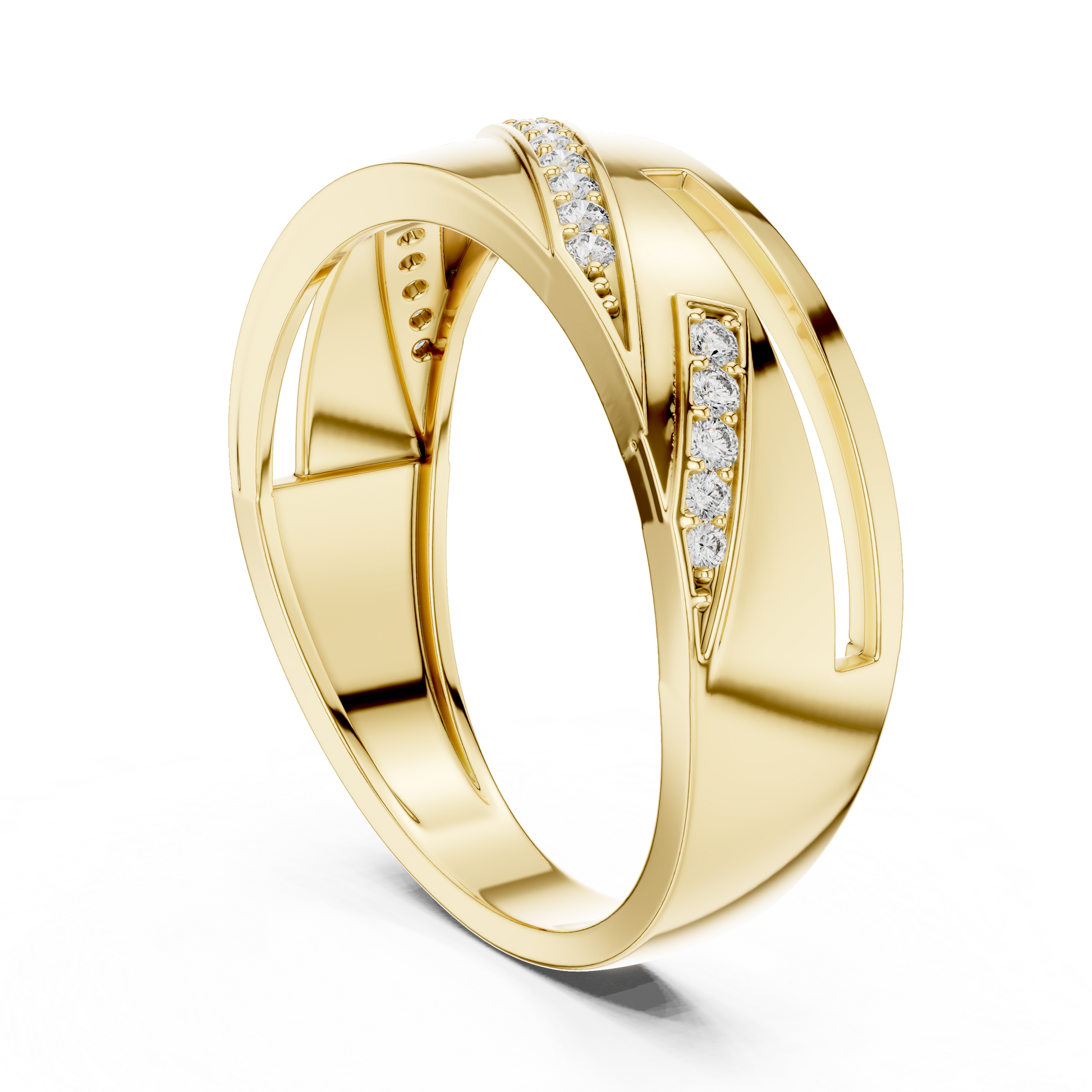 Round Side Stone Lab Grown Diamond Ring