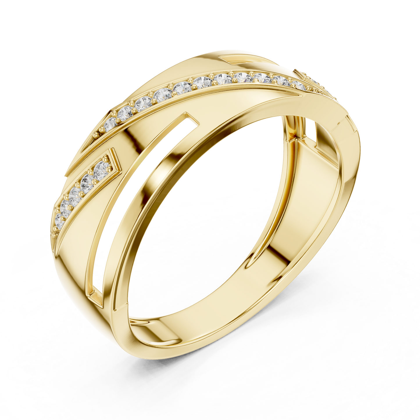 Round Side Stone Lab Grown Diamond Ring