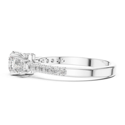 Round Three Stone Lab Grown Diamond Ring