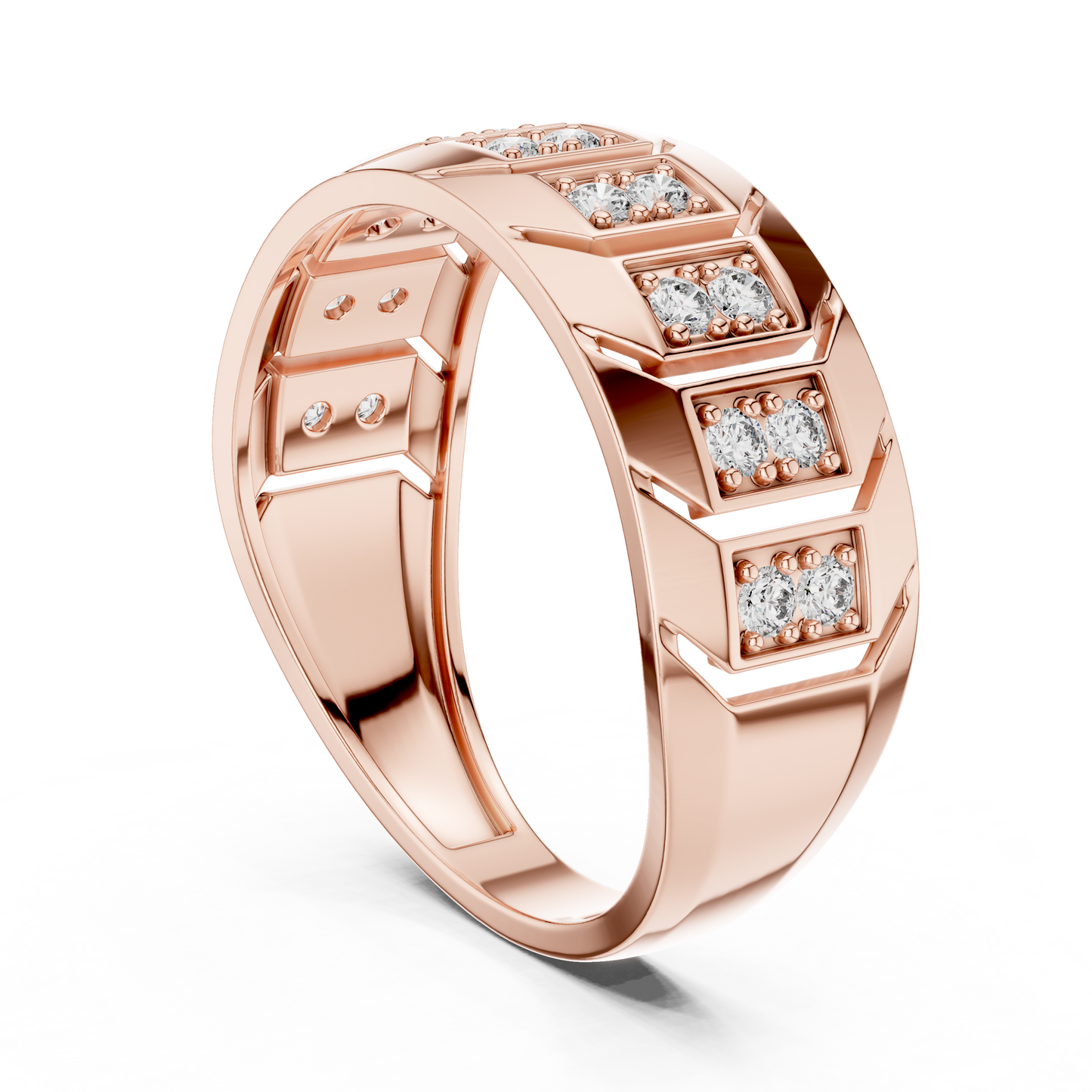 Round Side Stone Lab Grown Diamond Ring