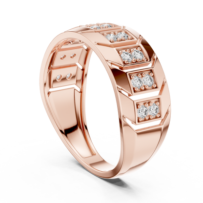Round Side Stone Lab Grown Diamond Ring