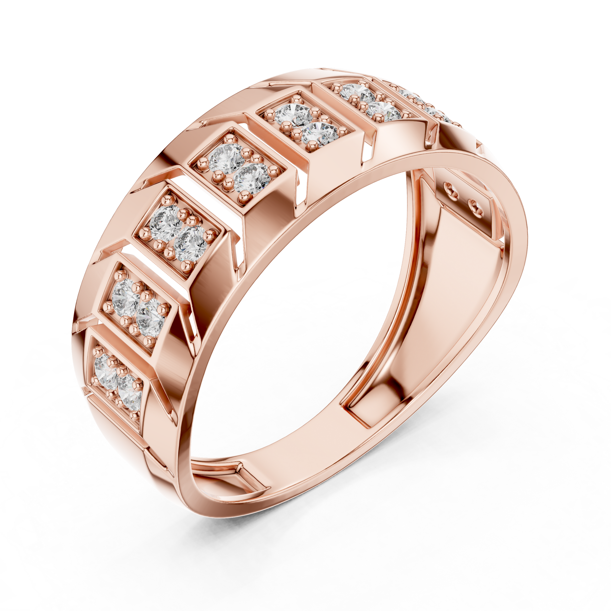 Round Side Stone Lab Grown Diamond Ring