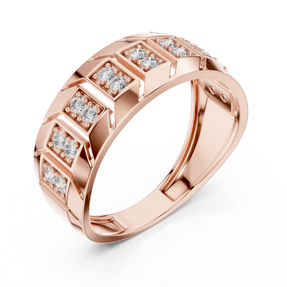 Round Side Stone Lab Grown Diamond Ring