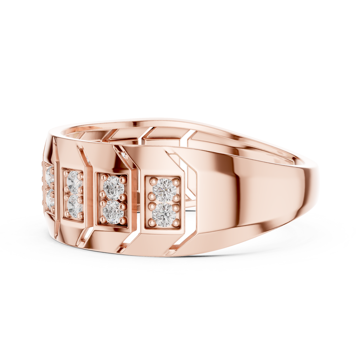 Round Side Stone Lab Grown Diamond Ring