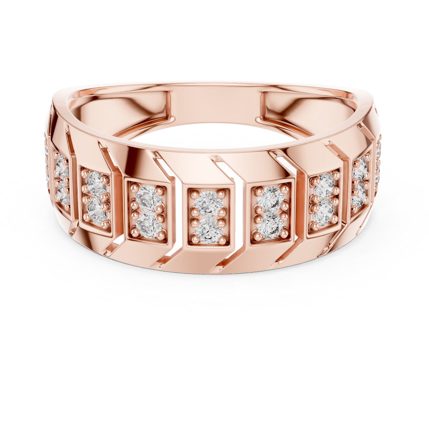 Round Side Stone Lab Grown Diamond Ring