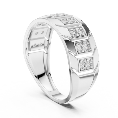 Round Side Stone Lab Grown Diamond Ring