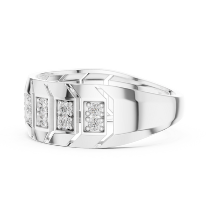 Round Side Stone Lab Grown Diamond Ring