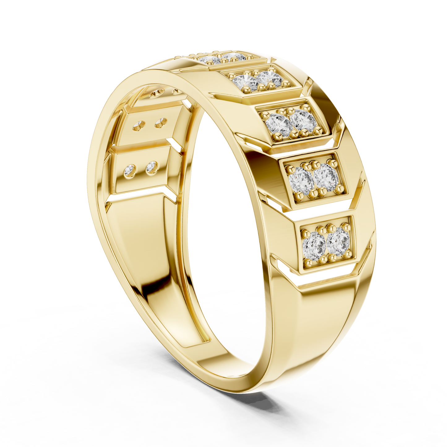 Round Side Stone Lab Grown Diamond Ring