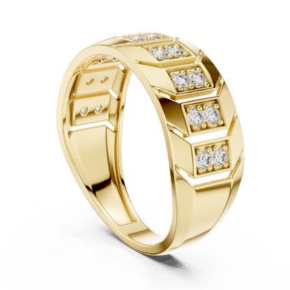 Round Side Stone Lab Grown Diamond Ring