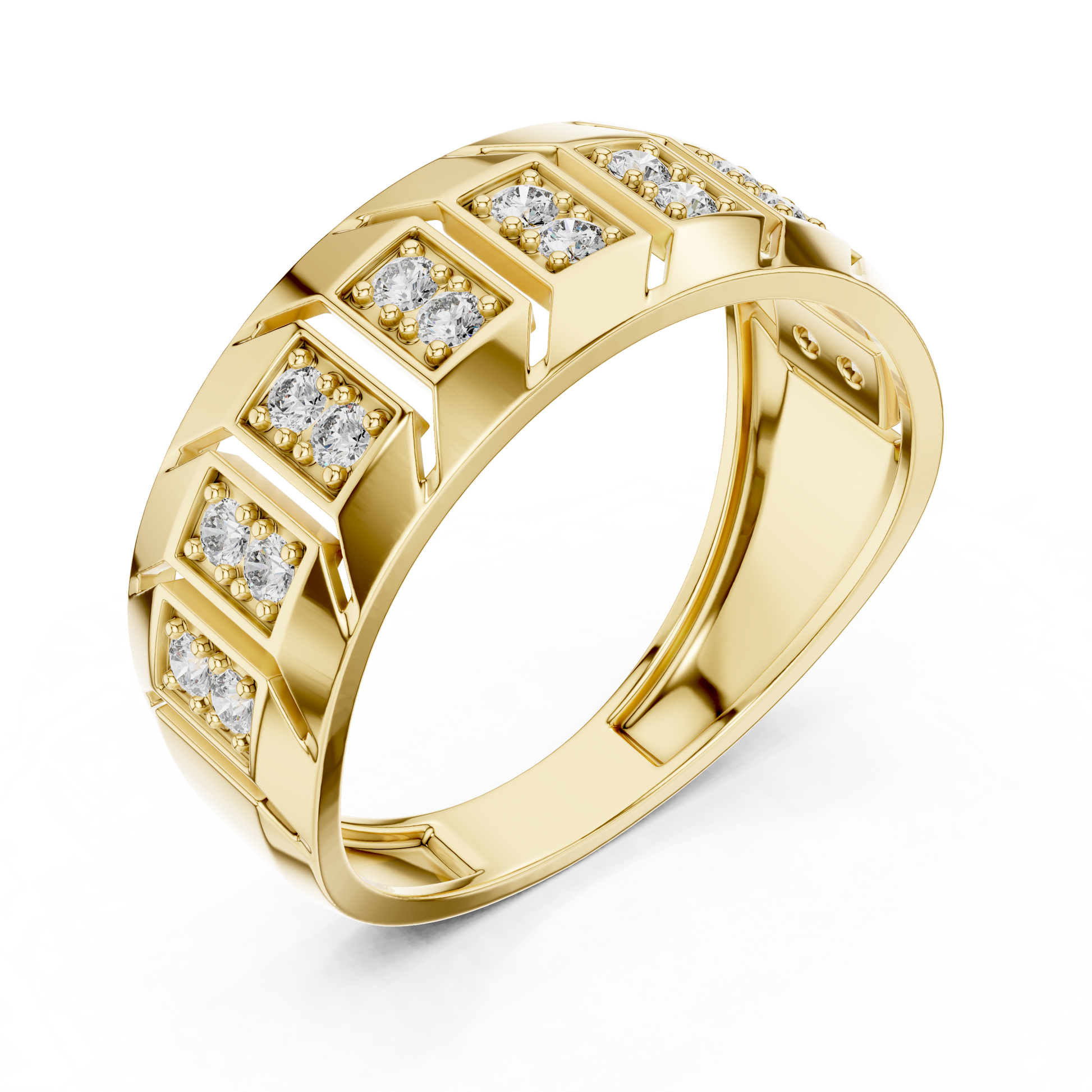 Round Side Stone Lab Grown Diamond Ring