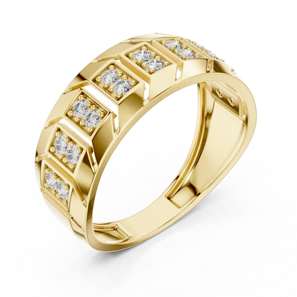 Round Side Stone Lab Grown Diamond Ring