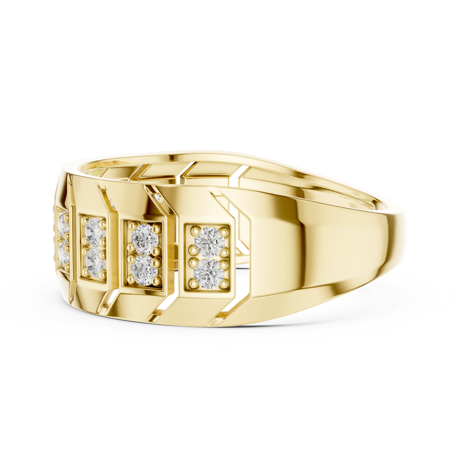 Round Side Stone Lab Grown Diamond Ring