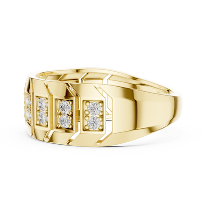 Round Side Stone Lab Grown Diamond Ring