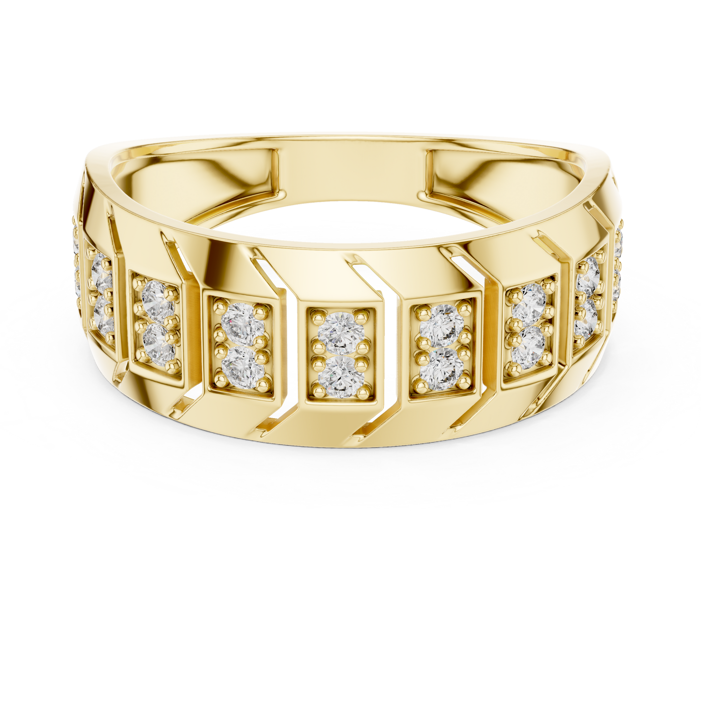 Round Side Stone Lab Grown Diamond Ring