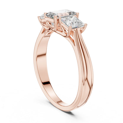 Round Three Stone Lab Grown Diamond Ring