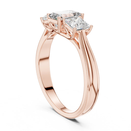 Round Three Stone Lab Grown Diamond Ring