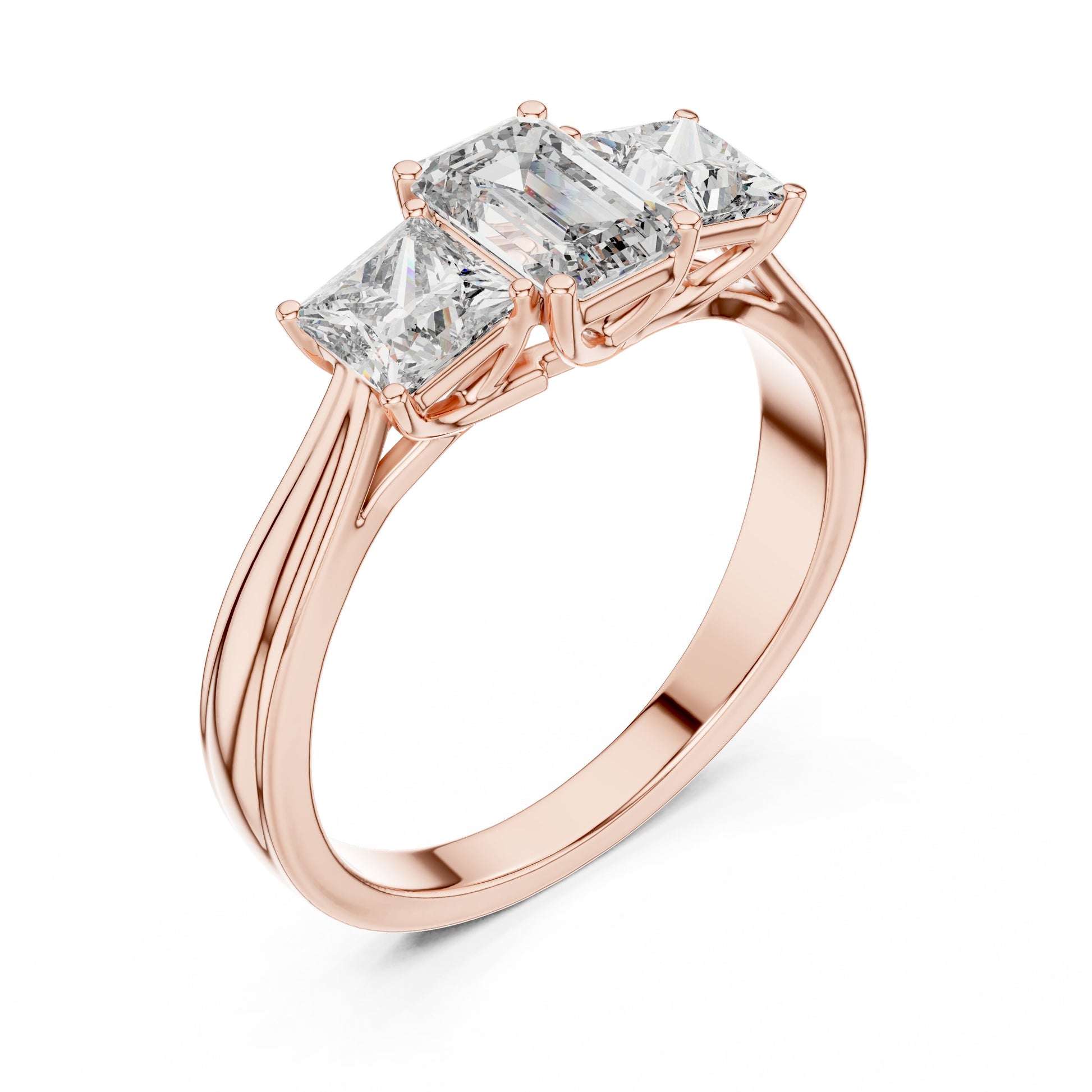 Round Three Stone Lab Grown Diamond Ring