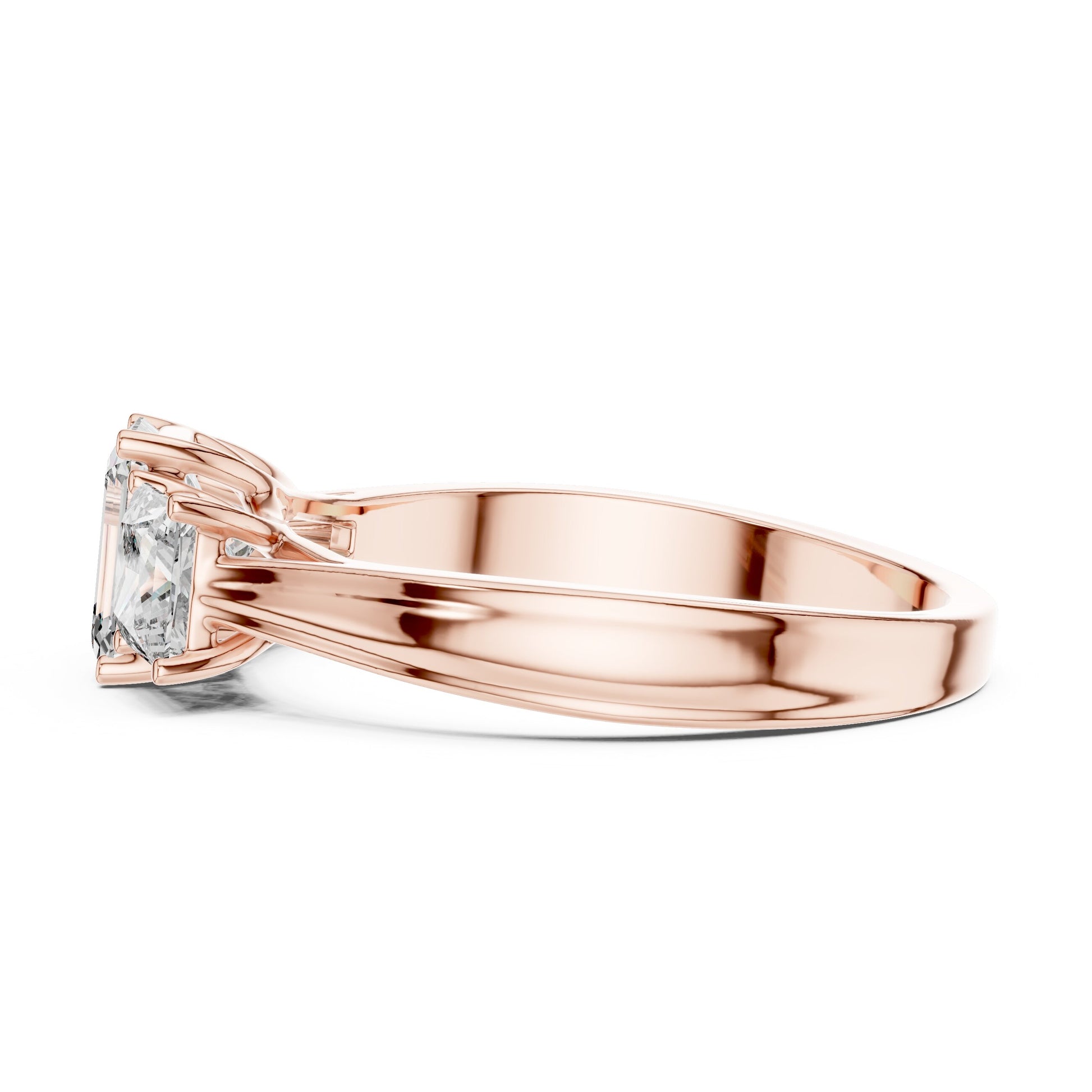 Round Three Stone Lab Grown Diamond Ring
