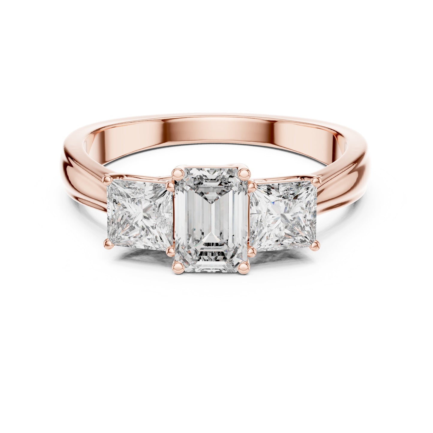 Round Three Stone Lab Grown Diamond Ring