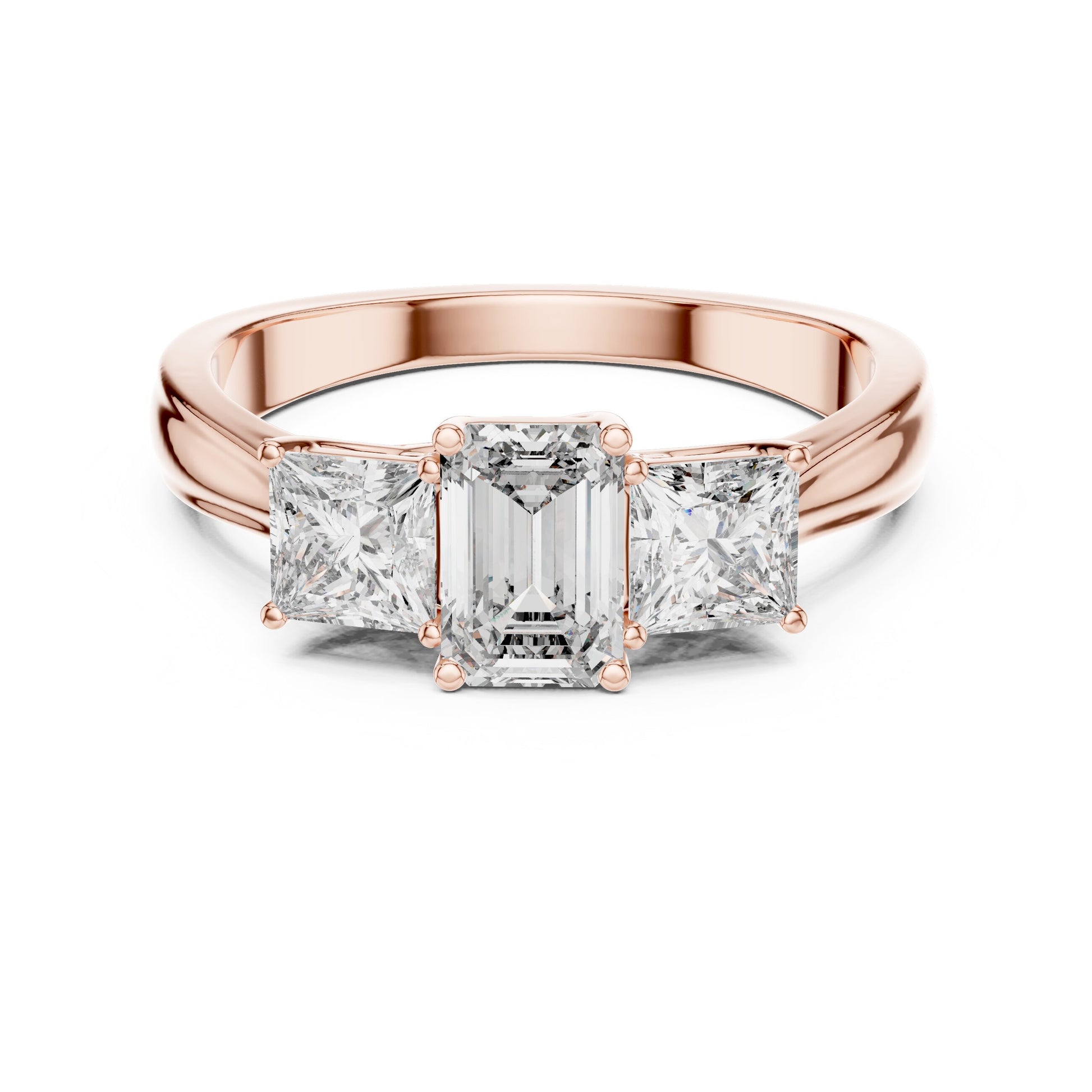 Round Three Stone Lab Grown Diamond Ring