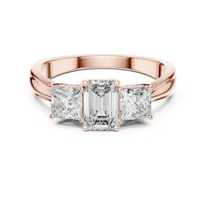 Round Three Stone Lab Grown Diamond Ring