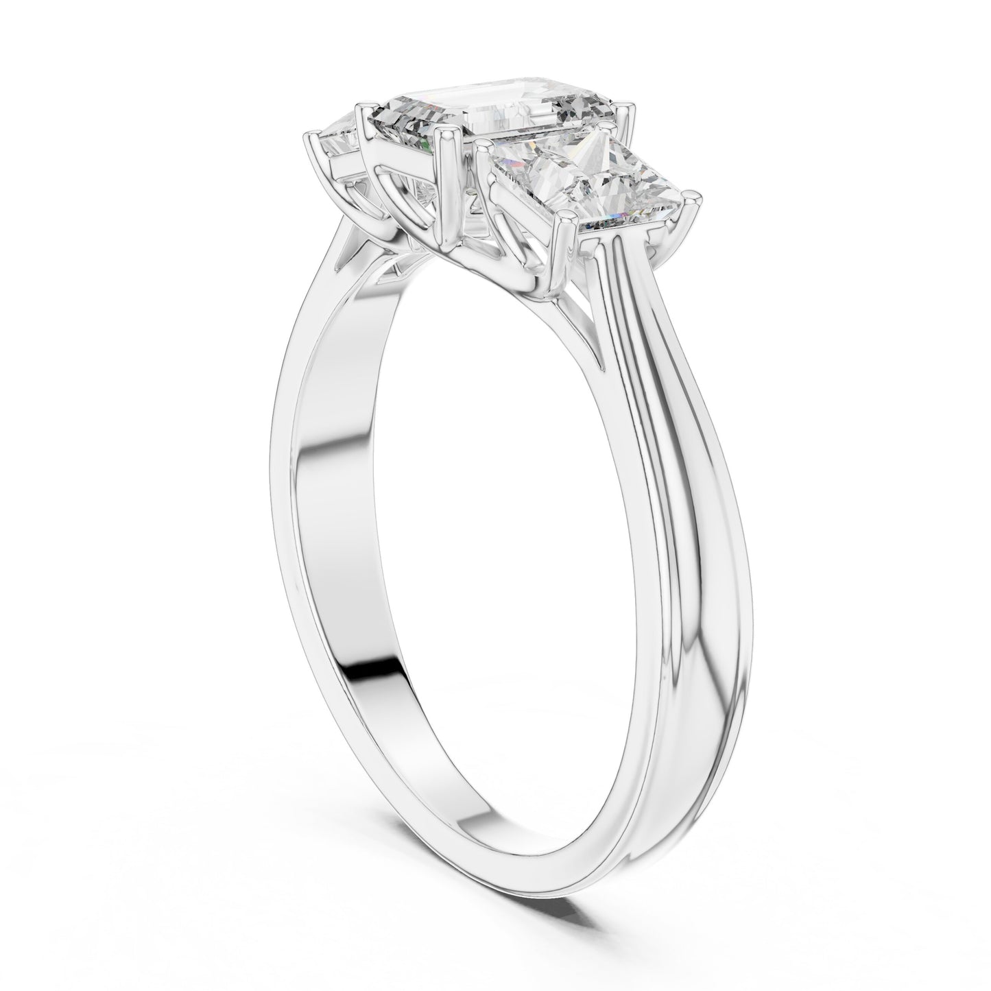 Round Three Stone Lab Grown Diamond Ring