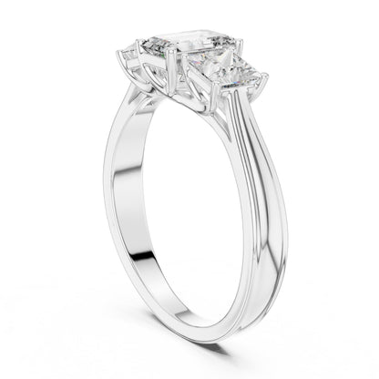 Round Three Stone Lab Grown Diamond Ring