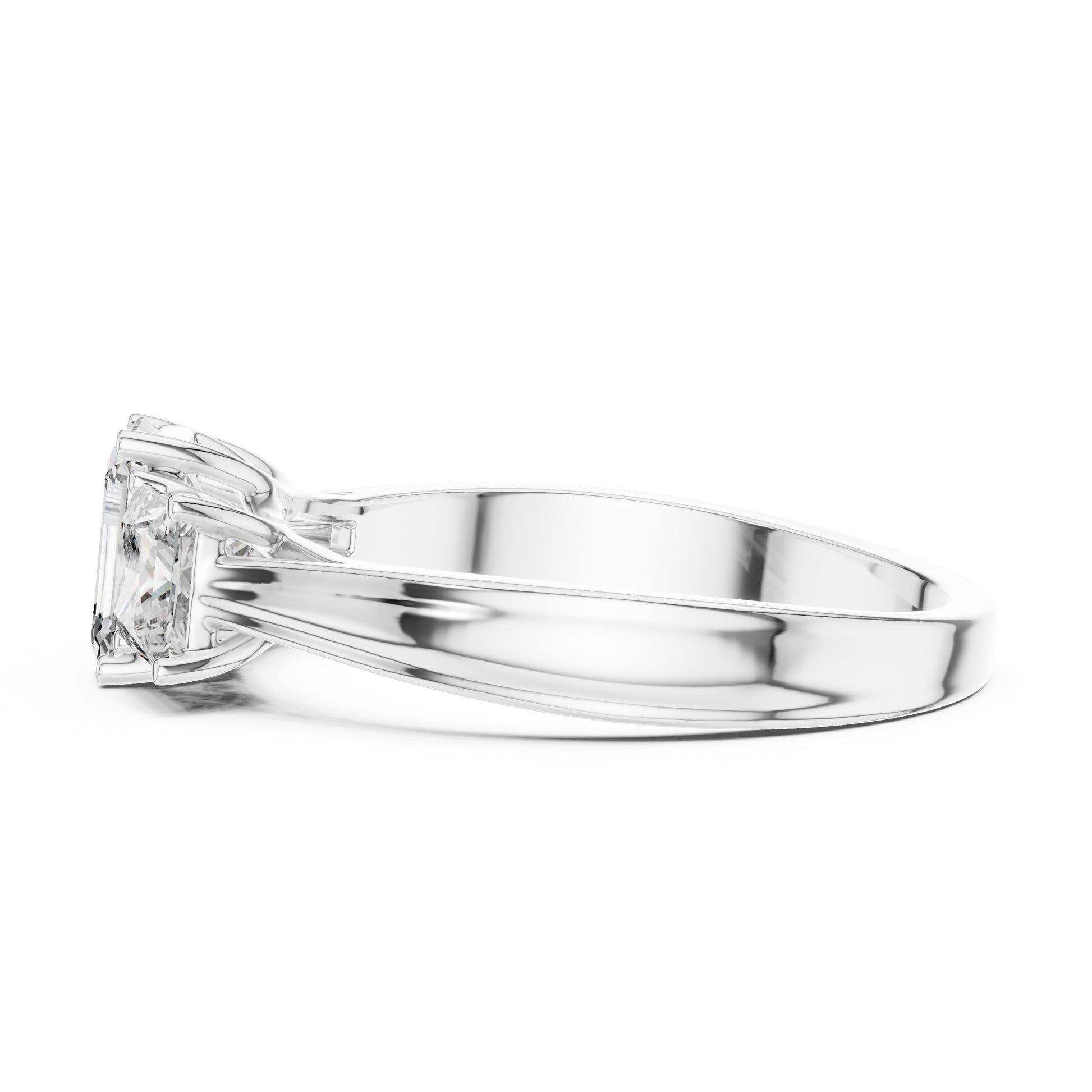 Round Three Stone Lab Grown Diamond Ring