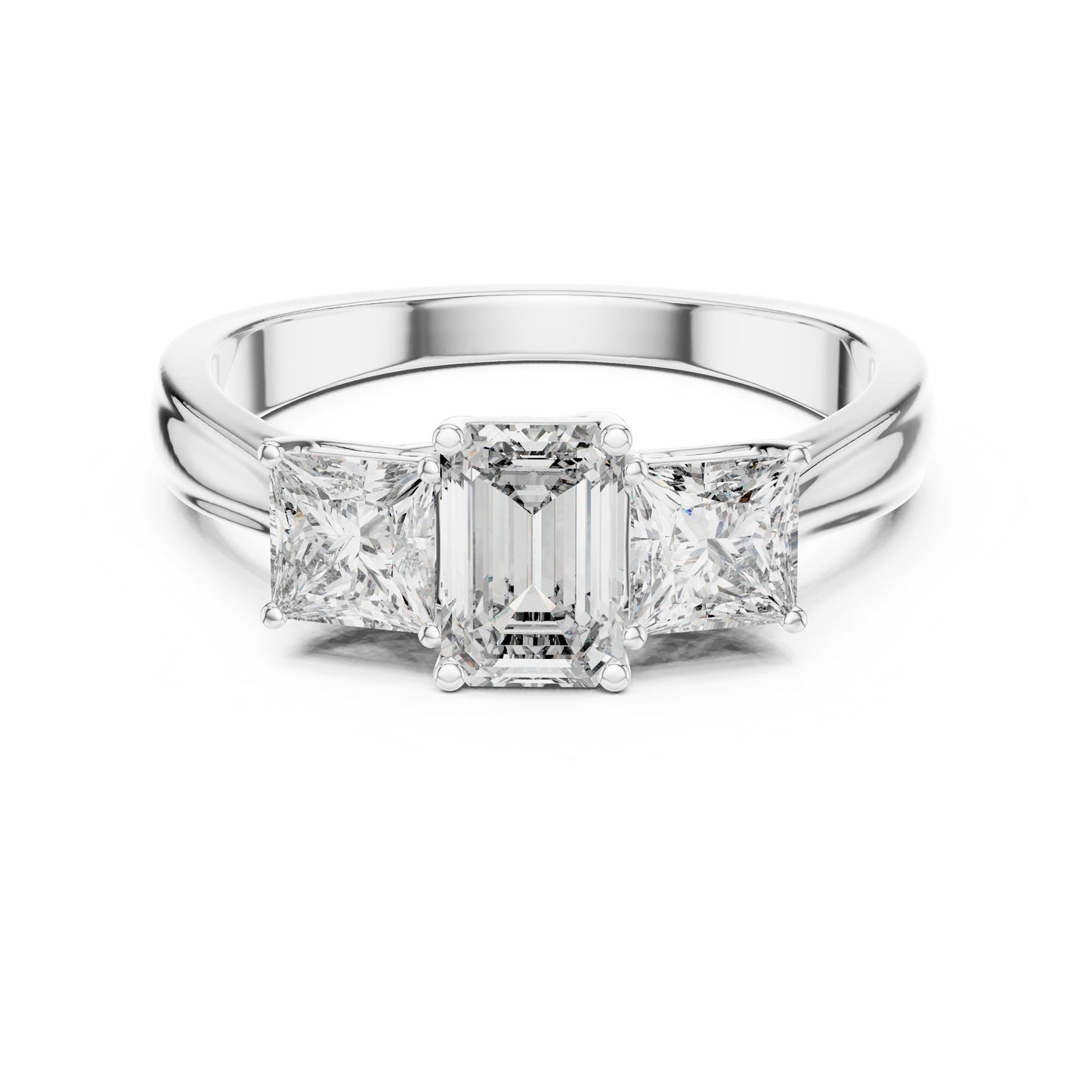 Round Three Stone Lab Grown Diamond Ring