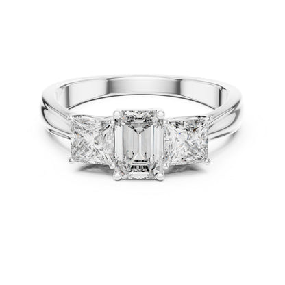 Round Three Stone Lab Grown Diamond Ring