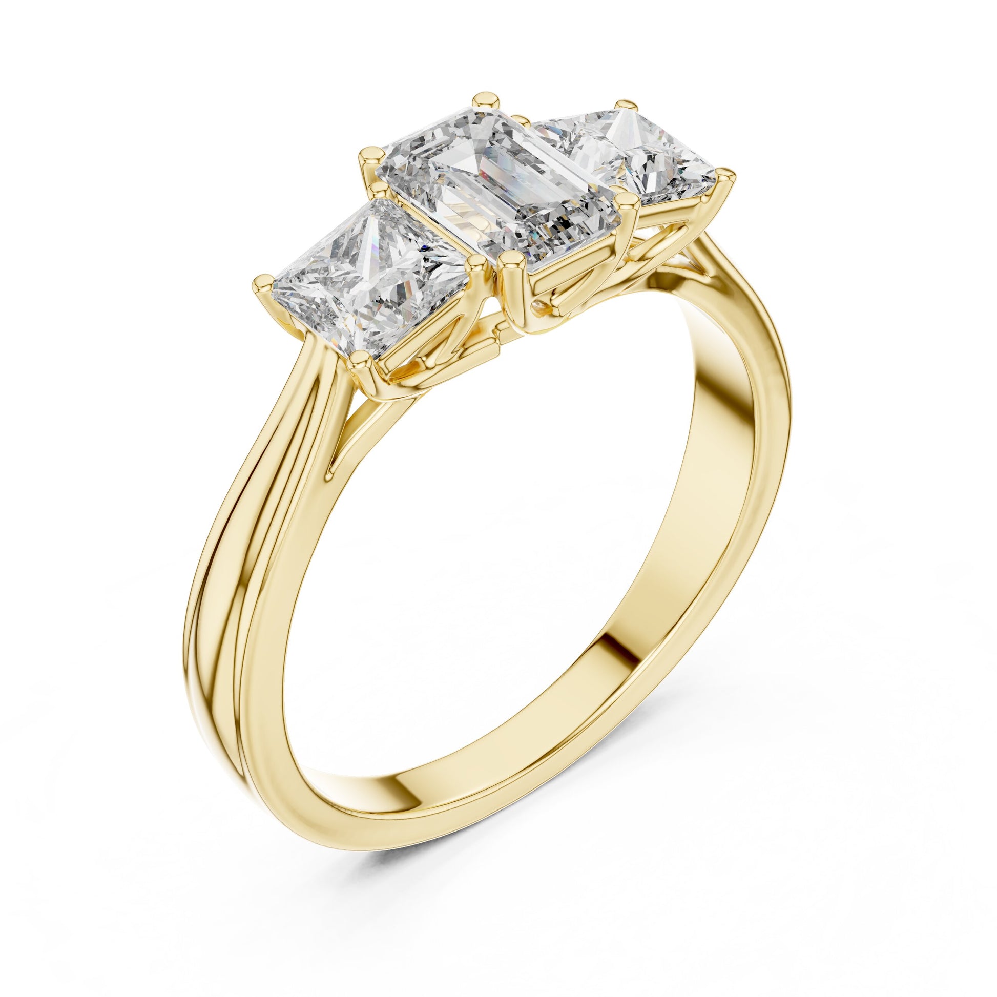 Round Three Stone Lab Grown Diamond Ring