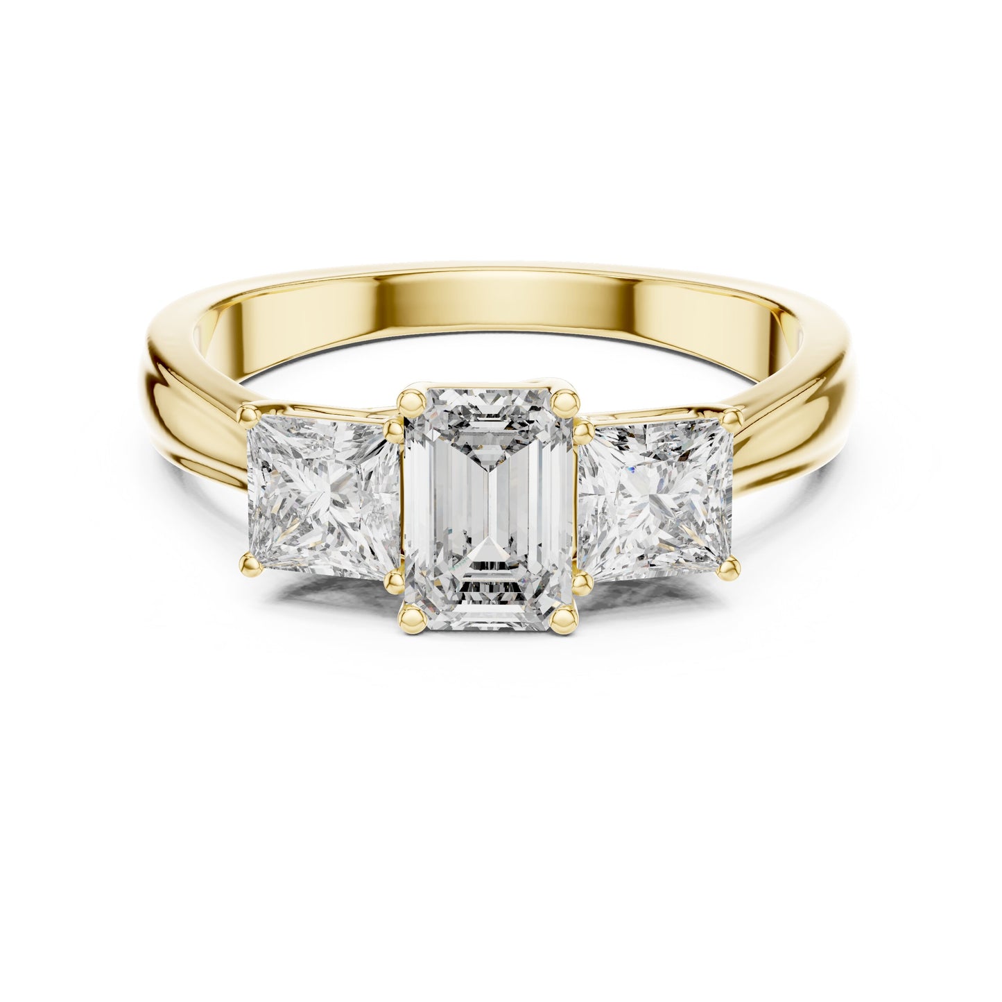Round Three Stone Lab Grown Diamond Ring