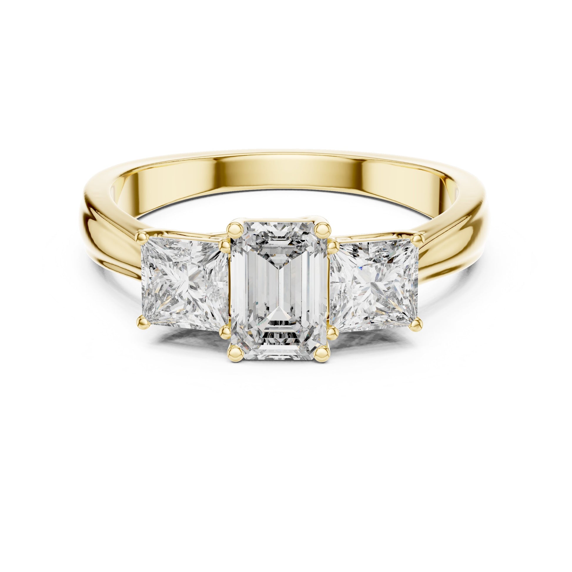 Round Three Stone Lab Grown Diamond Ring