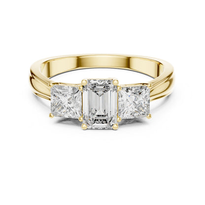 Round Three Stone Lab Grown Diamond Ring