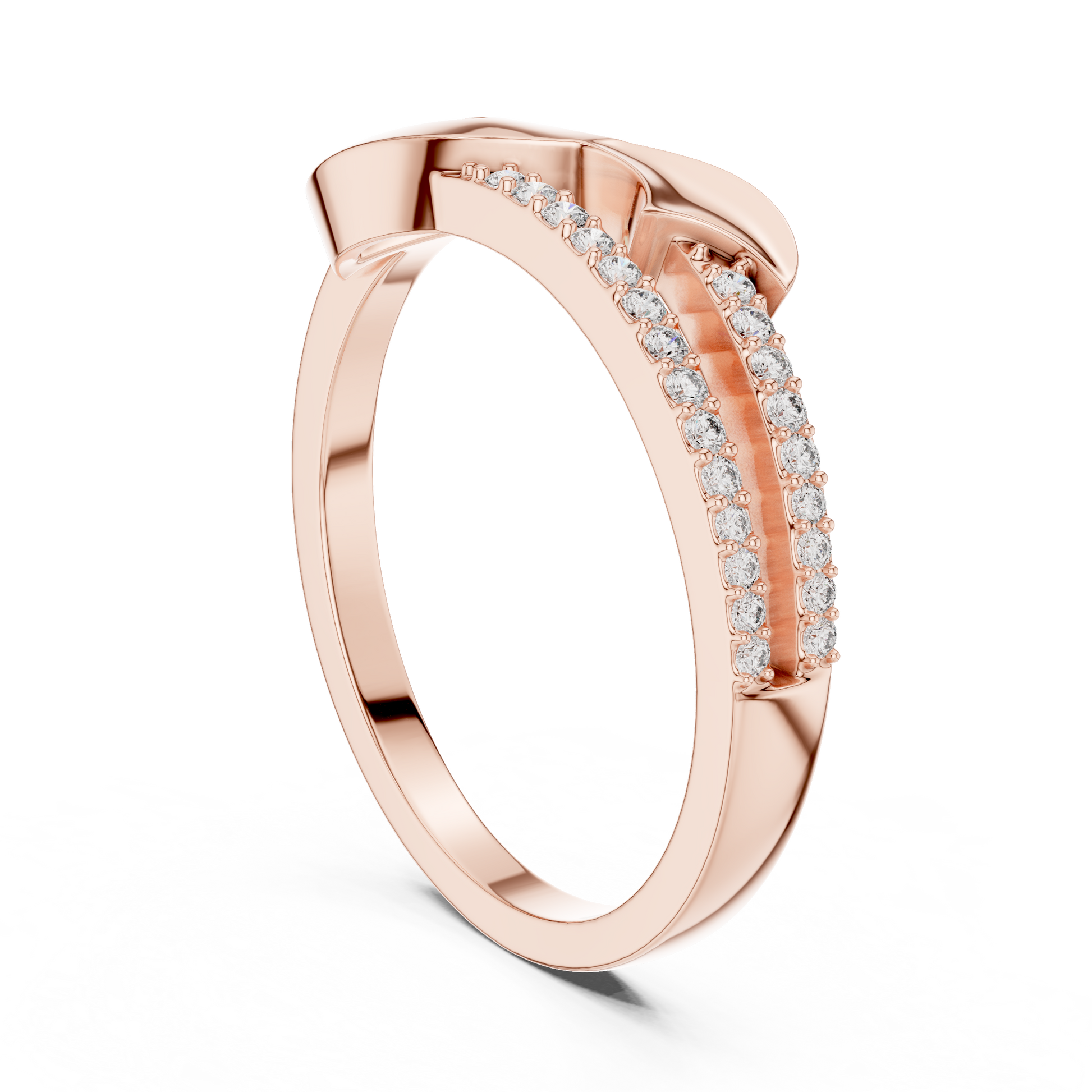 Round Side Stone Lab Grown Diamond Ring