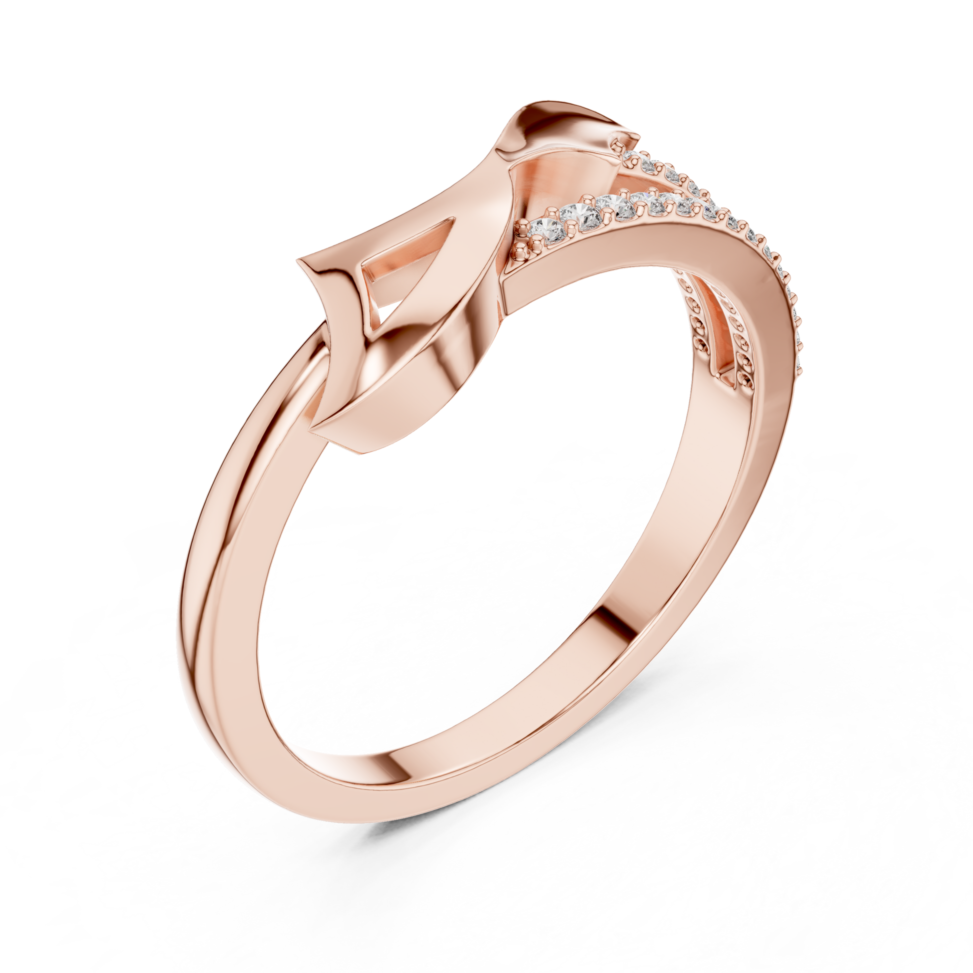 Round Side Stone Lab Grown Diamond Ring