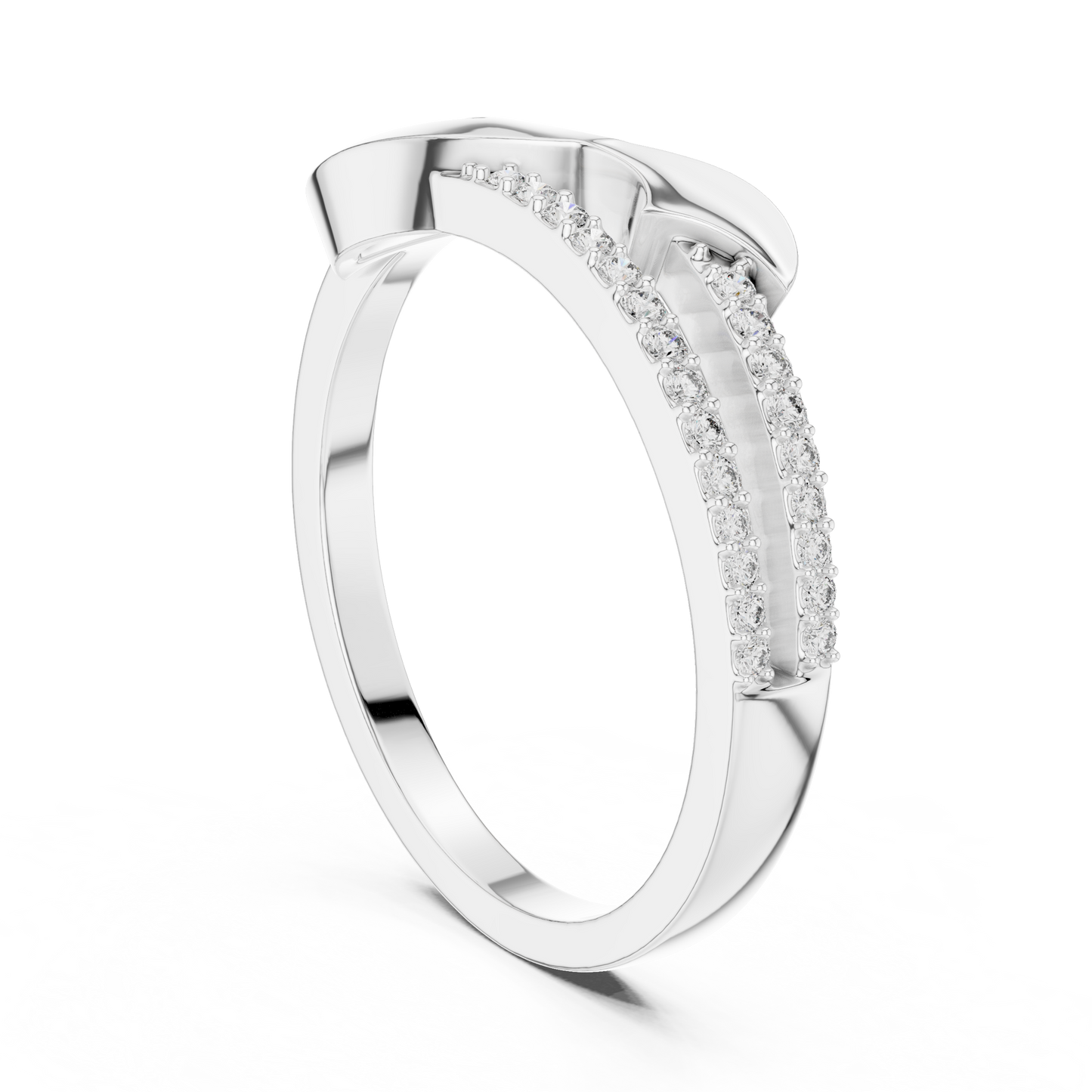 Round Side Stone Lab Grown Diamond Ring