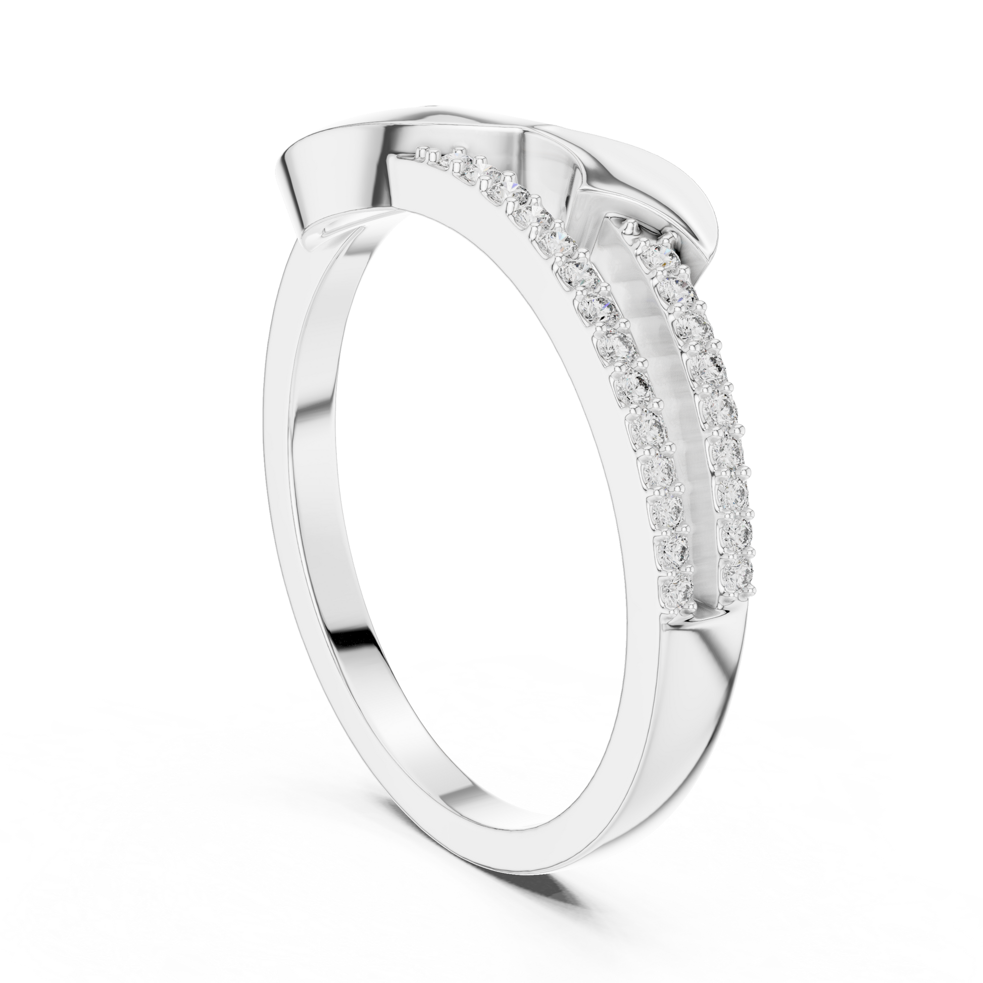 Round Side Stone Lab Grown Diamond Ring