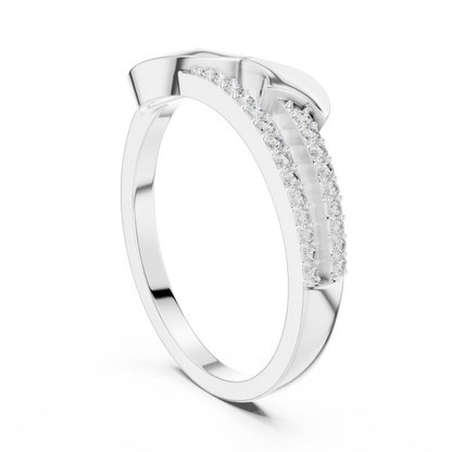 Round Side Stone Lab Grown Diamond Ring